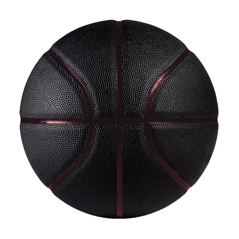 Black Color Professional Quality Match Standard Size 5# 6# 7# PU Leather OEM Basketball Baloncesto Balls