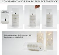 Private Label Batteriebetriebene Fernbedienbare Dimmbare Flackernde 3D-Flammen-Säulen-Elektrokerze mit Sternenlichterkette für Zuhause