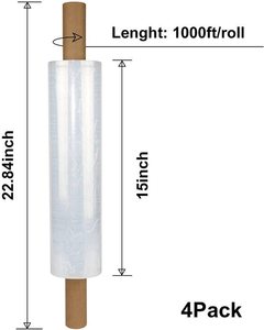 Film étirable transparent en PE souple anti-humidité HC Industrial 15 pouces x 1000 pieds 80 gauge avec poignée - Product Image 3