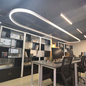 Luminaires modernes ovales LED lumière linéaire 4 pieds 25W luminaire connectable LED pendentif éclairage lumière du jour pour magasin de polissage de voiture - Product Image 2