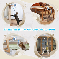 Jouet pour chat à suspendre à la porte, jouet interactif pour chaton à rebond automatique avec 3 souris à l'herbe à chat, jouet pour animaux de compagnie pour chats d'intérieur - Blanc