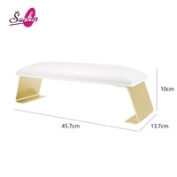 Repose-bras pour manucure en cuir PU imperméable et anti-brûlure, nettoyable, avec pieds en métal doré, directement du fabricant