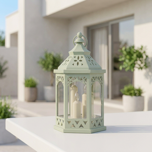 Lanterne à bougie marocaine en métal de couleur terre cuite, dernière création des fabricants, pour la décoration de la maison et des événements - Product Image 5