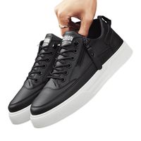 Chaussures de course respirantes pour hommes, tendance mode, décontractées et polyvalentes, à lacets, en PU