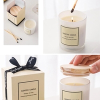 Pots à bougies vides de luxe 6oz 8oz 10oz 12oz 14oz 15oz en blanc givré avec emballage en boîte et couvercle personnalisé