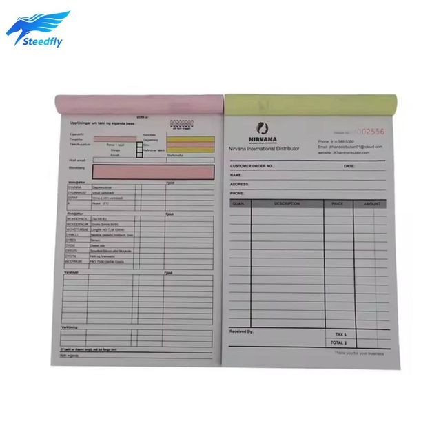 Factory Price Custom Printing Carbonized Paper for Invoice Books Cash Receipt Sales Order Book Ncr Carbonless Book