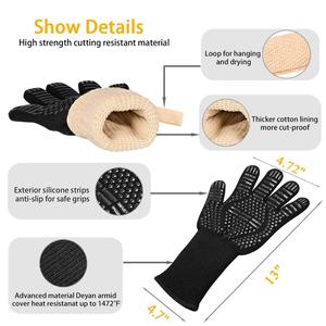 Vente en gros de <span class=keywords><strong>gants</strong></span> de barbecue en aramide résistants à la chaleur 932F, protection extrême, <span class=keywords><strong>gants</strong></span> de barbecue pour <span class=keywords><strong>four</strong></span> - Product Image 3