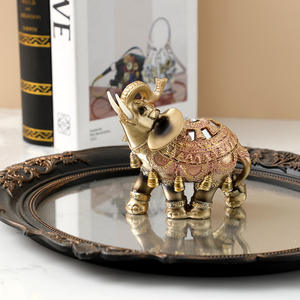 Diseño de interiores para el hogar Instagrammable, <span class=keywords><strong>adornos</strong></span> de elefante de resina y vidrio de <span class=keywords><strong>estilo</strong></span> del sudeste asiático, decoración artesanal de resina - Product Image 5