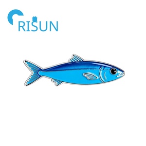 เข็มกลัดเคลือบปลาซาร์ดีนทำจากโลหะสังกะสีเคลือบรูปปลาซาร์ดีน - Product Image 2