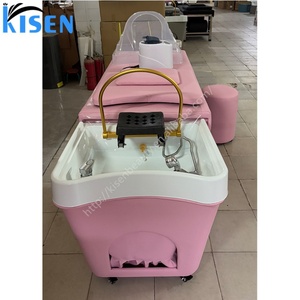 Fauteuil de lavage multifonctionnel Kisen Hair SPA avec hydrothérapie et circulation d'eau, lit de lavage en bois - Product Image 3