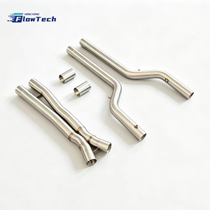 ชุดท่อกลาง FlowTech T304 ขนาด 1.5 มม. ขัดเงาแบบกระจก สำหรับ BMW F90 M5 S63 4.4T V8 Twin Turbo แบบไหลเวียนสูง - Product Image 5