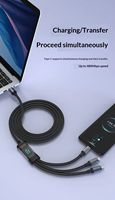 Cable de Datos Tres en Uno con Pantalla Digital Inteligente de 120W, Conectores Micro USB/Tipo-C, Carga Súper Rápida