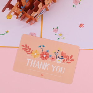 Biglietto di ringraziamento di <span class=keywords><strong>compleanno</strong></span> pop-up 3D con lettere a forma di fiori arancioni caldi autunnali, con biglietto vuoto ecologico per <span class=keywords><strong>auguri</strong></span> scritti a mano - Product Image 3