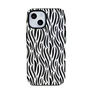 Ins Zebra Pattern hard two in one TPU Phone Case for iPhone 15promax/15pro/15/14/14pro/13promax/13/12/11/XR/7/8p