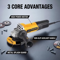 Meuleuse d'angle filaire WELLOO 115 mm haute performance pour la découpe de métaux, l'élimination de la rouille et le chanfreinage des surfaces