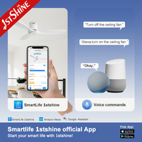 Ventilatore da Soffitto Intelligente 1stshine a Filo Muro con Controllo WiFi tramite App, Compatibile con Comandi Vocali, Pale in Legno Massello, Alte Prestazioni