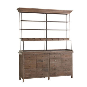 KVJ-7328 francese stile Vintage antico riciclato massello legno di quercia libreria con 2 porte armadietto rustico - Product Image 5