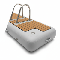 Plateforme flottante gonflable en PVC avec pont en teck, échelle portable pour lac, océan, natation, InflaToGo 1500 Lbs