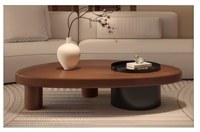 Table basse en bois massif de style Mid-Century Fullsummer, table à thé irrégulière créative en rondins, table d'appoint minimaliste pour salon