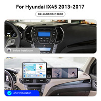 Écran ZWNAV 13,1" + 12,3" pour Hyundai IX45 2013-2017, Android 15, CarPlay sans fil, DSP, GPS, autoradio stéréo, 4G WiFi, OEM