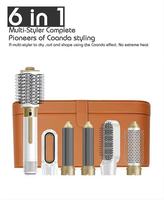 Sèche-cheveux ionique 4-en-1 avec brosse interchangeable et diffuseur de peigne à air chaud pour la maison, l'hôtel, le camping-car – Ensemble brosse soufflante tout-en-un
