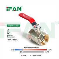 Robinet à bille IFAN AS/NZS 4130 avec poignée papillon longue en laiton pour l'eau et le gaz