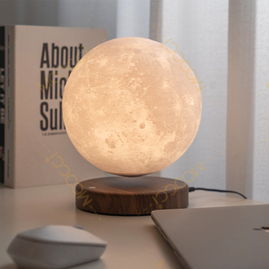 Café Wohnzimmer Schlafzimmer Innenbereich Nachtlicht Tischlampe Magnetische Levitation Schwebende LED 14CM Mond Modern Büro Hotel Zuhause Licht - Product Image 2