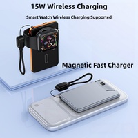 Batterie externe magnétique sans fil OEM 15W 10000mAh, boîtier en alliage avec affichage numérique, chargeur portable PD 20W 5000mAh pour montre et écouteurs