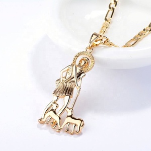 Pendentif religieux en zircon étincelant, collier avec breloques Sainte Vierge Marie, plaqué or antique, bijoux tendance pour usage quotidien - Product Image 6