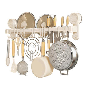 Gancho de cocina con ventosa de color blanco lechoso, barra colgante sin perforaciones para montaje en pared, organizador de utensilios, cucharas y espátulas - Product Image 3