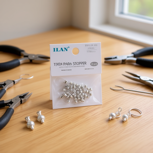 ILAN Fermacorda per Orecchini 10mm 60pz Placcato Argento Componenti per Gioielli - Product Image 3