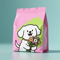 Sachet à fond plat à huit soudures latérales, directement de l'usine, pour l'emballage de friandises lyophilisées pour animaux de compagnie, sac refermable