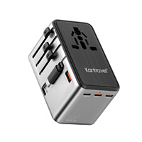 Adaptateur de Voyage Universel 45W GaN à 4 Ports avec Câble Rétractable Type C pour la Vente en Gros