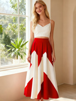 Nouvelle Collection Automne 2025 – Robe Longue en Satin Imprimé Géométrique Style Européen et Américain Chic et Unique, Coupe Trapèze, Lavable, Luxe Léger