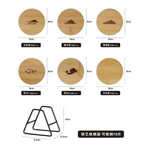 Sous-verres ronds en bambou, isolants thermiquement, pour thé, café et autres boissons - Product Image 5
