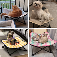 Hamac pliable pour chat, lit surélevé pour chiot, chaise longue avec structure métallique