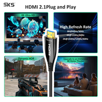 Câble à fibres optiques 8K 2.1 48 Gbit/s pour TV, PS5, Xbox, projecteur, microphone et plus, avec transmission audio/vidéo longue distance
