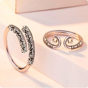 แหวนคู่ Hisera Golden Tungsten Electroplated Cudgel Ring สำหรับผู้ชายและผู้หญิง สไตล์เดียวกับ TikTok Journey West  แบบรัดแน่น - Product Image 3