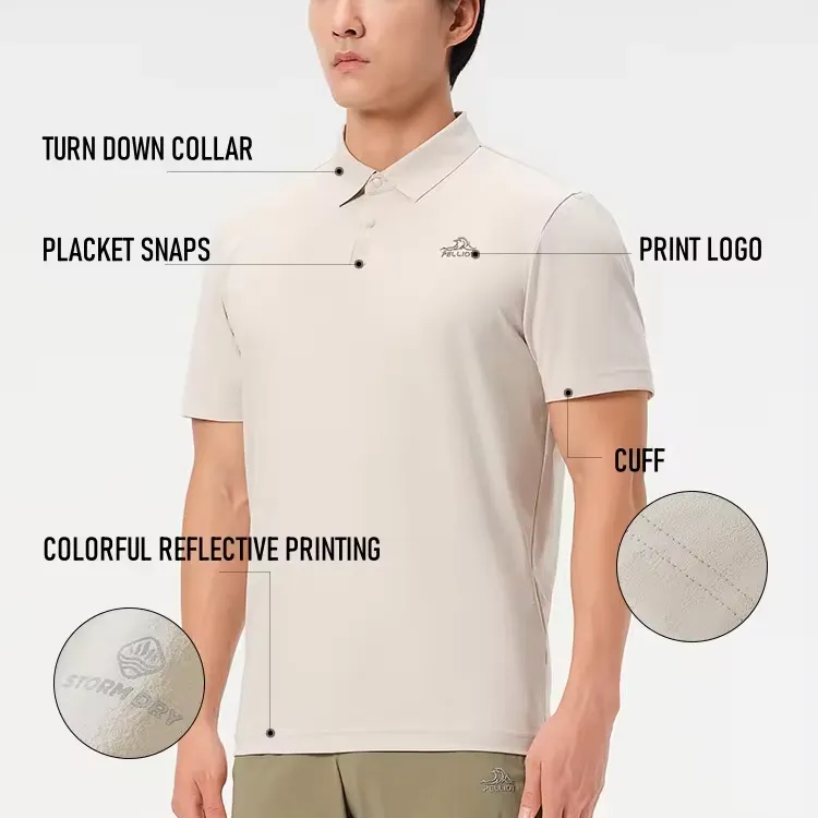 2024 Frühjahr Outdoor Sport Herren T-Shirts Kollektion schnelltrocknend atmungsaktiv antibakteriell mikroelastisch Kurzarm-Polo-Shirts
