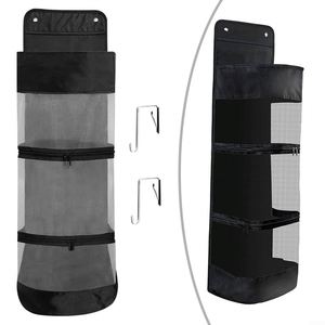 Wall-Mounted Mesh Ball <b>Storage</b> Bag Organiser, Hanging Sports Equipment Holder, Basketball Football Volleyball Door Rack Black - Product Image 2