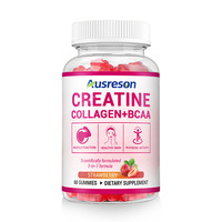 Gummies véganes OEM de créatine monohydrate et électrolytes 5g – Énergie pré-entraînement, santé musculaire, sans sucre – Gummies de créatine, collagène et BCAA