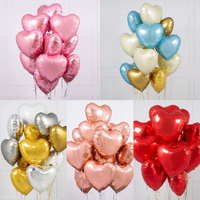 18 pouces coeur rouge saint valentin hélium ballons cadeau fête de mariage décoration fournitures je t'aime forme de coeur feuille ballons