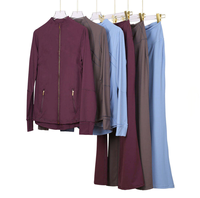 Ensemble veste et leggings de yoga DF, taille plus, séchage rapide, respirant, nylon/coton, vêtements de sport, motif à carreaux, ceinture élastique, fermeture éclair dorée