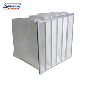 F5 Túi bộ lọc không khí <span class=keywords><strong>HEPA</strong></span> có thể giặt AHU Túi bộ lọc trung cấp sợi tổng hợp Điều kiện Mới - Product Image 1