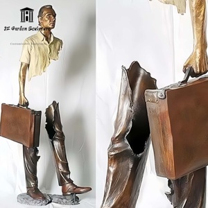 Sculpture d'<span class=keywords><strong>homme</strong></span> <span class=keywords><strong>invisible</strong></span> en métal avec décoration de sculpture créative extérieure personnalisable à taille humaine - Product Image 2