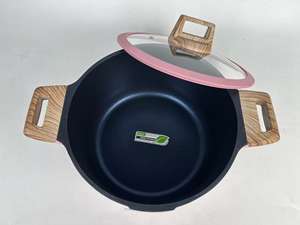 Moderne 20/<span class=keywords><strong>24</strong></span>/28/32 <span class=keywords><strong>cm</strong></span> kookpottenset van aluminium metaal en glas, soep pannen met bakelieten handgrepen, geschikt voor inductie en gas. - Product Image 4