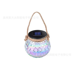 Solar Mason Jar Hanging <b>Light</b> Led Outdoor Garden Decor With <b>Rope</b> Handle And Solar Panel - Product Image 5