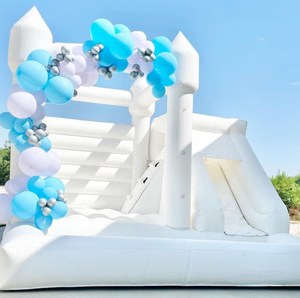 Castillo Inflable con Tobogán para Bodas, Castillo Hinchable Blanco de PVC, Equipo de Juego Suave para Niños, Alquiler para Fiestas - Product Image 2