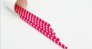 Pailles en papier jetables BIO rayées colorées en gros - Product Image 4