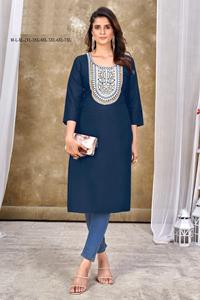 Kurtis bordados de rayón de lujo más vendidos para oficina y uso regular a precio mayorista vestidos casuales Kurti - Product Image 2